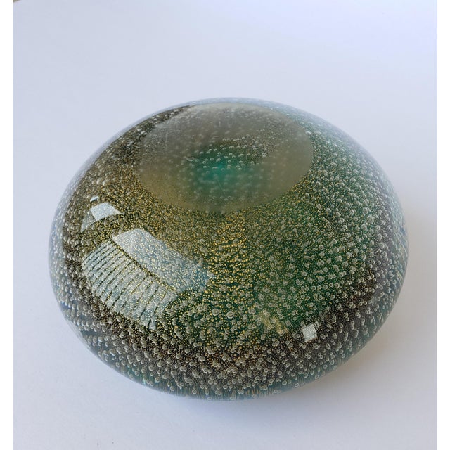 Green 1940s Flavio Poli Seguso Murano Glass Sommerso Bullicante Bowl Ashtray For Sale - Image 8 of 15