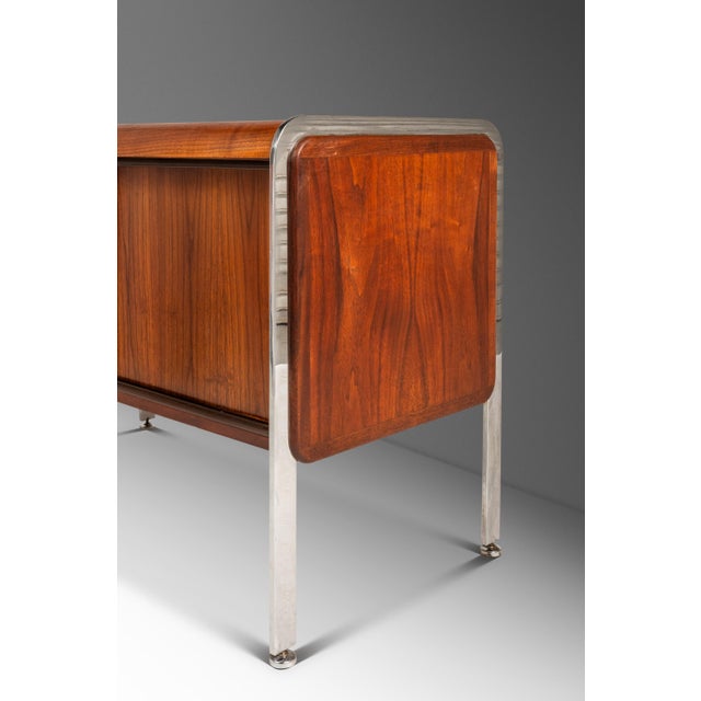 Mid-Century Modern Record Cabinet in Teak W/ Chrome Legs After Ste Marie & Laurent, Canada, C. 1970's For Sale - Image 14 of 18