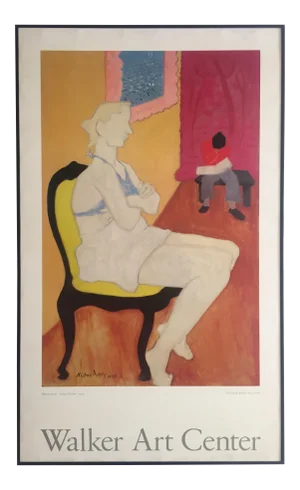Milton Avery Vintage 1982 Lithograph Print Framed Poster " Seated Blonde " 1946