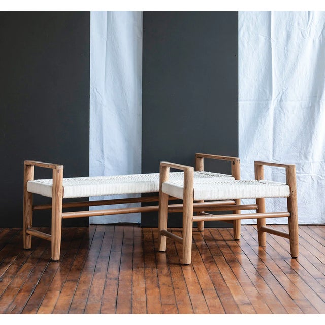 New Item, The island life beckons with the teak and fiber Stella Benches. Place in a sun room, entry or bedroom. The...