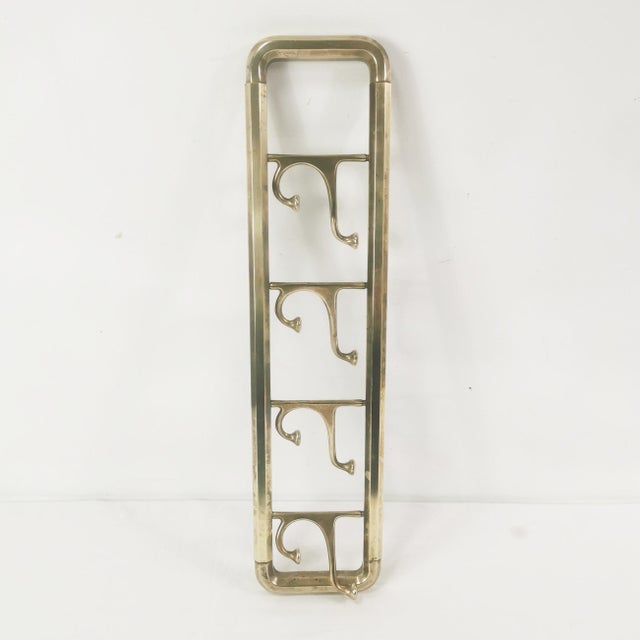 Metal Art Deco Brass Wall Hanger, Austria, 1940s For Sale - Image 7 of 14
