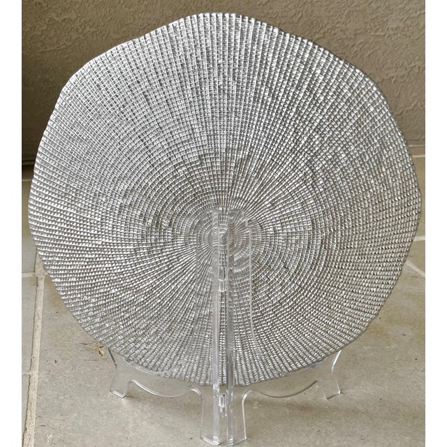 Glass Circa 2000 Ivv Diamanté Nicely-Sized Shallow Centerpiece / Console Bowl, Italy For Sale - Image 7 of 18