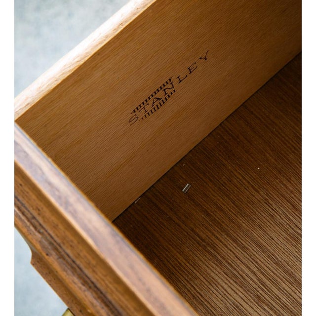 Mid Century Modern Credenza Server Buffet Stanley Oak 9 Drawers Cabinet 1970s For Sale - Image 9 of 12