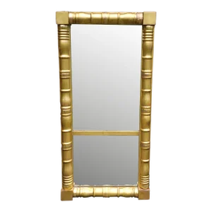 19th C. James Todd Looking Glass Empire Classical Giltwood Trumeau Mirror
