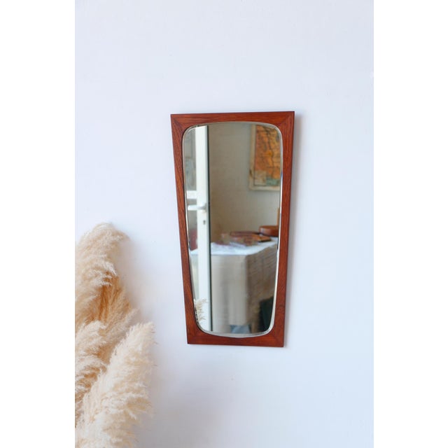 Vintage Danish Teak Trapezoidal Mirror, 1960s For Sale - Image 6 of 11