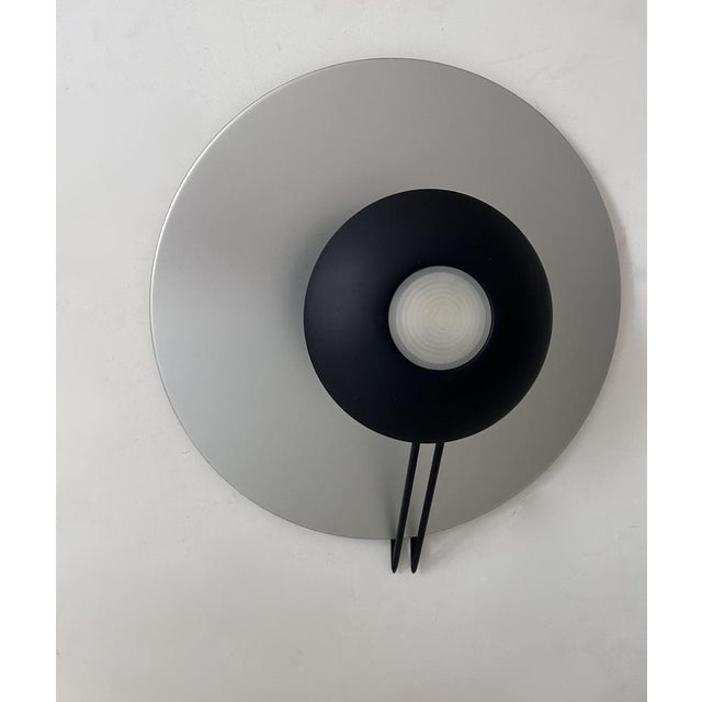 Silver Wall Light in Aluminum and Sandblasted Glass, Italy, 1980s For Sale - Image 8 of 16