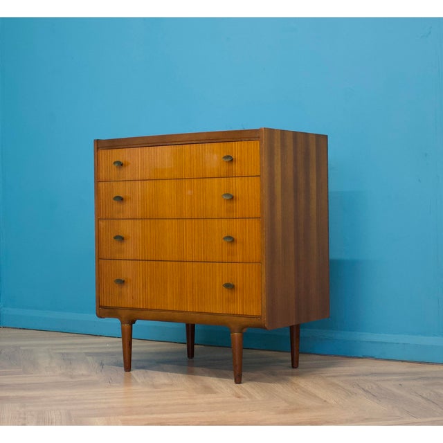 Mid-Century Modern Mid-Century Teak & Walnut Chest of Drawers from Wrighton, 1970s For Sale - Image 3 of 9