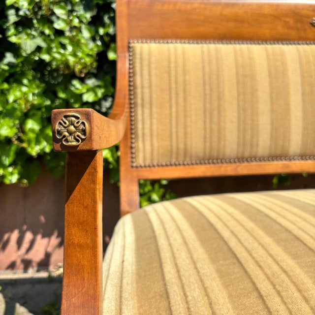 Brown Antique Classicism Bench in Walnut For Sale - Image 8 of 12