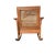 1910s American Arts and Crafts Caned Oak and Leather Armchair and Rocker C. 1910 For Sale - Image 5 of 7