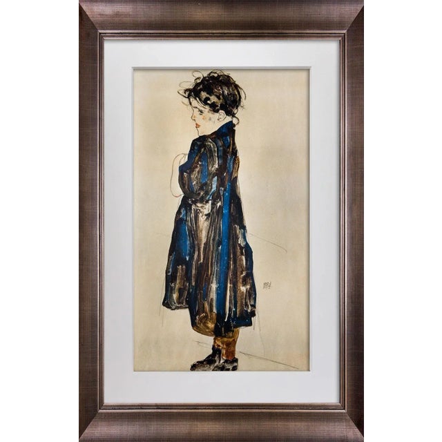 Egon Schiele Lithograph Signed #‘Ed Limited Ed:100 “Peasant Girl” 1912 W/Frame For Sale In Atlanta - Image 6 of 6