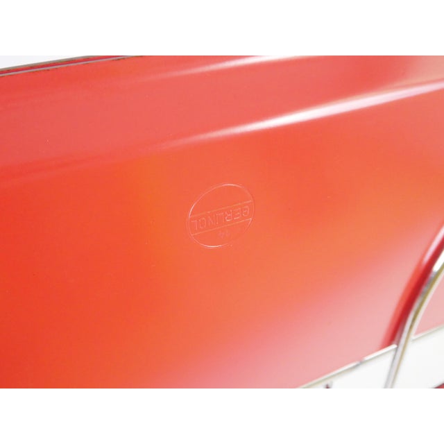 Vintage Red Foldable Bar Cart in Chrome Metal, 1960s For Sale - Image 9 of 10