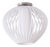 Bloom 14 Inch Flush Mount Ceiling Light by Nova of California, White Slatted Cage Globe Sphere - Satin Steel Canopy - Mid-Century Modern Kitchen Light For Sale