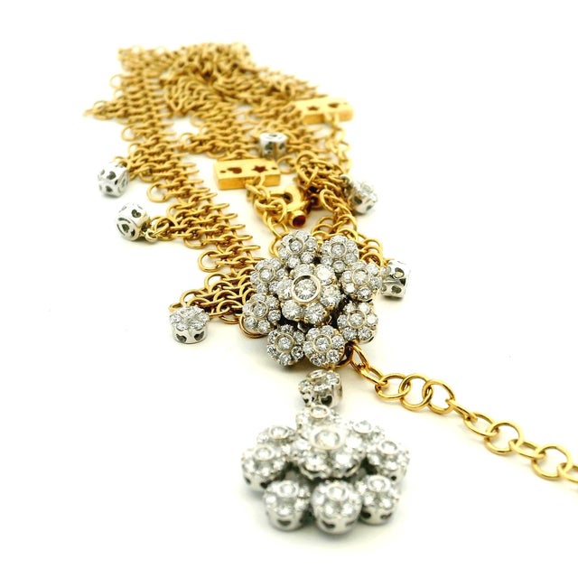 Vintage Pasquale Bruni 18k Gold Diamond Fringe Necklace, Italy For Sale - Image 11 of 14