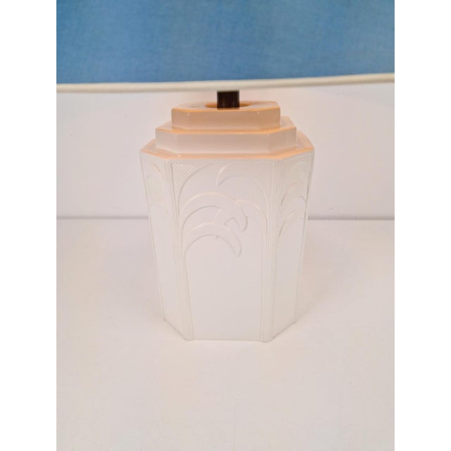 Ivory White Ceramic Palm Tree Table Lamp in the style of Serge Roche, 1970s For Sale - Image 8 of 14