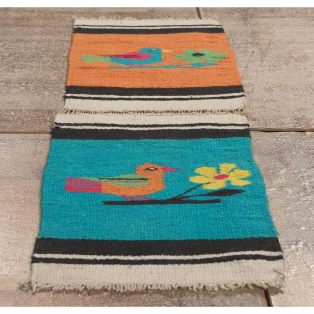 Vintage Mexican Zapotec Rug, 01'00 X 03'02 For Sale - Image 9 of 10