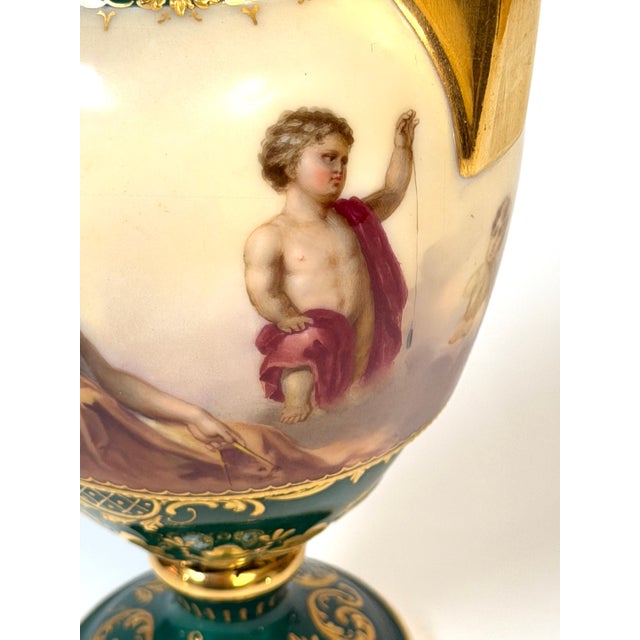 Royal Vienna Cabinet Vase, Allegory of Painting & Architecture, Signed Herner For Sale - Image 11 of 16