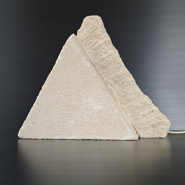 Vintage Stone Pyramid Table Lamp, 1970s For Sale - Image 9 of 15