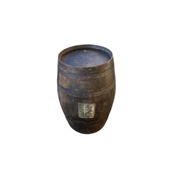 Old barrel barrel oval barrel barrel made of antique oak wood. Dimensions: height 75, width and depth at the strapping 45.
