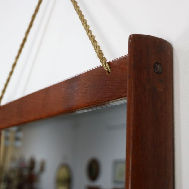 1960s Vintage Model 220 Teak Wall Mirror by Aksel Kjersgaard for Odder, Denmark, 1960s For Sale - Image 5 of 10