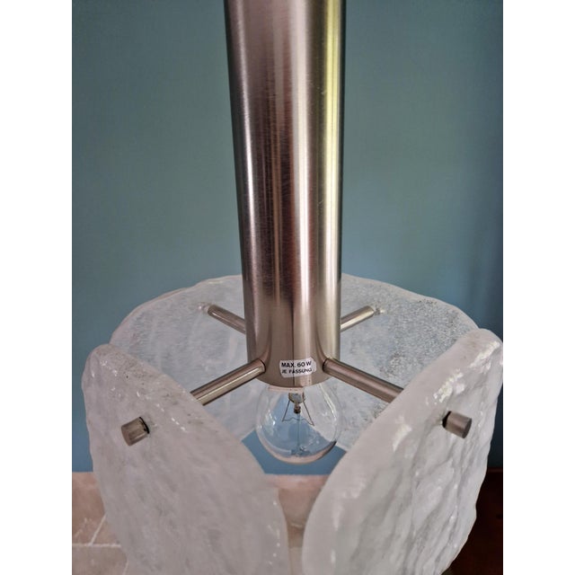 Metal Frosted Glass Pendant Light by J. T. Kalmar for Kalmar Franken KG, 1970 For Sale - Image 7 of 16