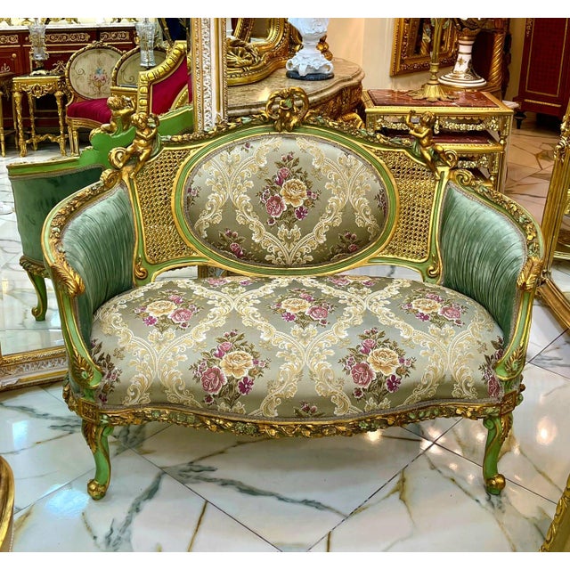Celebrate timeless French elegance with this breathtaking Louis XV-inspired loveseat, exquisitely handcrafted to become...