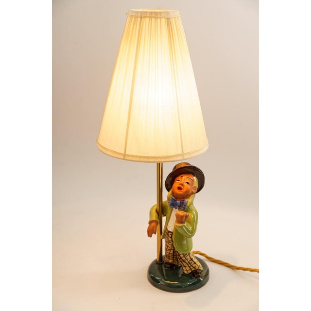 Ceramic Lamp with Fabric Shade, 1950s For Sale - Image 15 of 18