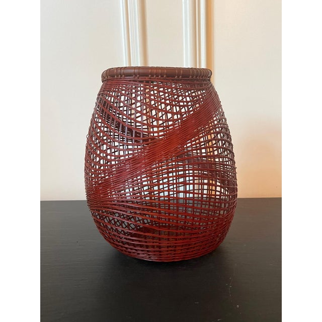 2000 - 2009 Japanese Bamboo Basket Ikebana by Abe Motoshi For Sale - Image 5 of 17