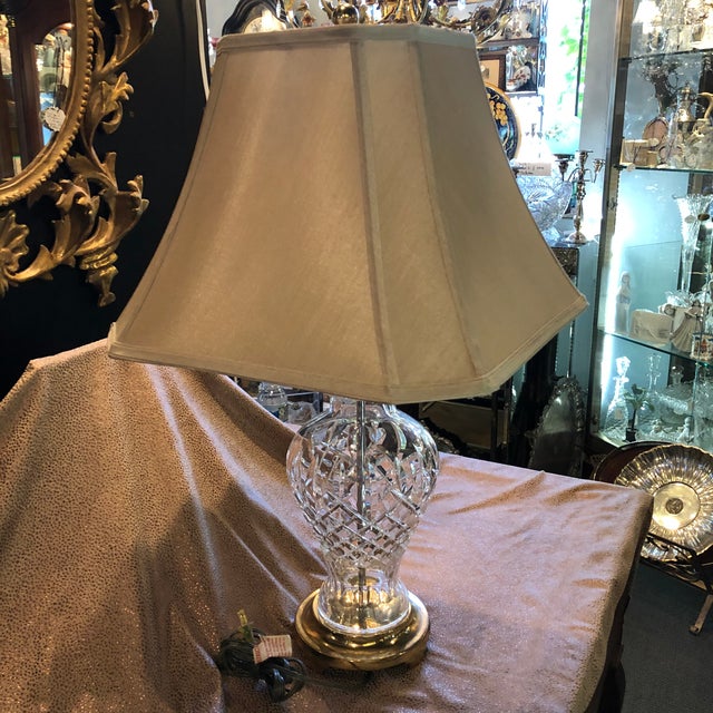 Vintage Waterford Clear Cut Glass Lismore Ginger Jar Table Lamp With