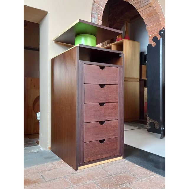 "Torchio" chest of drawers by Pietro Meccani for Meccani Arredamenti, Cascina (Pisa), 1993. Five drawers, wenge, ash root...