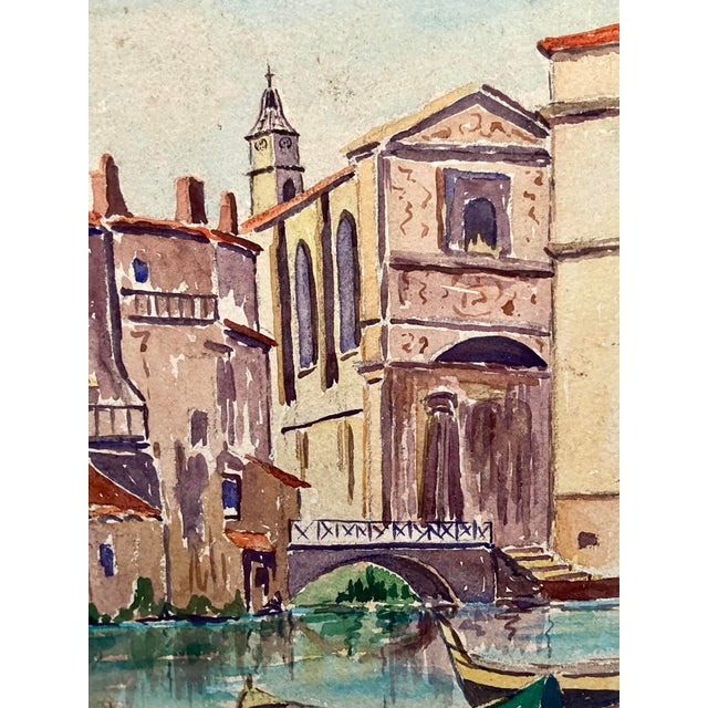 A. Bianne, Martigues, Provence, 1930, Watercolor, Framed For Sale - Image 6 of 10