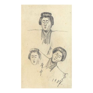 1907 Study of Japanese Figures For Sale
