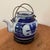 Antique Chinese Export Blue & White Porcelain Teapot W/Wire Bail Handles Qing Dynasty Stamped on Wood Base For Sale - Image 12 of 12