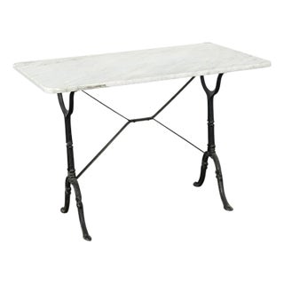 French Antique Bistro Table With Marble Top For Sale