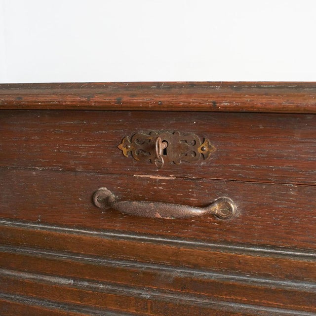 Antique French Single Oak Tambour Filing Cabinet, 1920s For Sale - Image 10 of 14