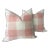 Contemporary Buffalo Check Linen Pillows in Blush Pink - a Pair For Sale