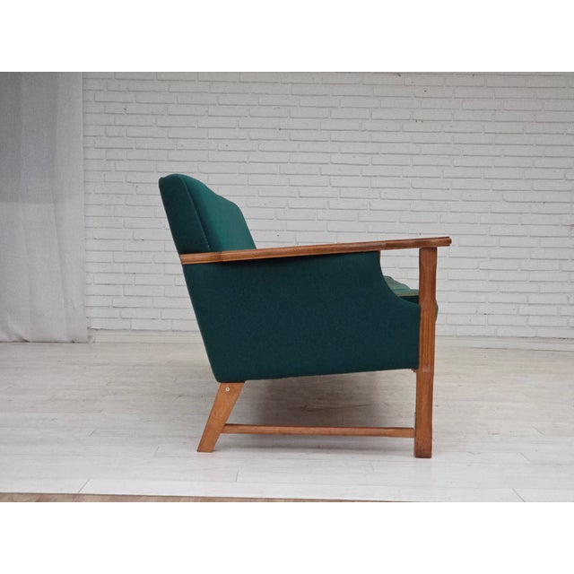 1970s Vintage Danish Four-Seater Sofa in Furniture Wool and Oak, 1970s For Sale - Image 5 of 18