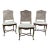 Provincial Louis XV style carved wood and caned dining chairs. Each chair features cane back and seat, carved stretcher,...