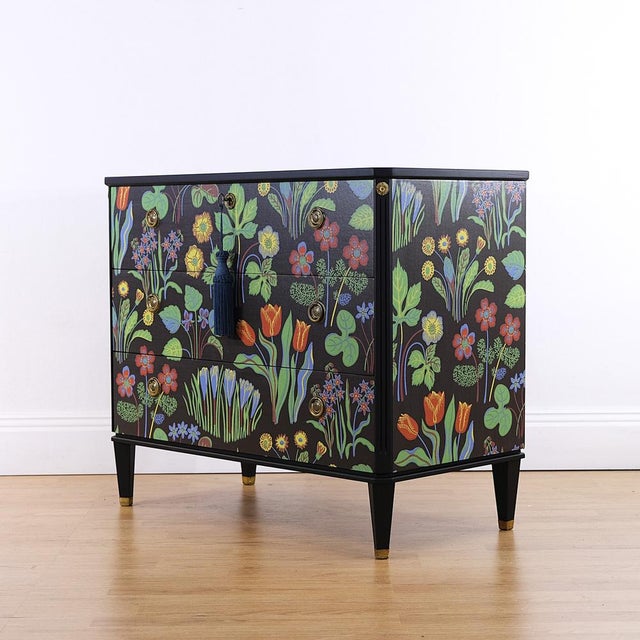 Vintage Gustavian Spring Flowers Chest by Josef Frank, Sweden, 1900s For Sale - Image 4 of 7