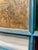 Wood Antique Late 19th Century Blue Painted Moorish Style Stained Glass Door With Hand-Painted Landscape Panel For Sale - Image 7 of 15