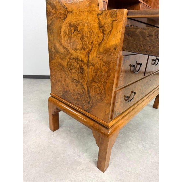 Art Deco Walnut Burl Secretary Desk from Adolf Gustav Schneck, 1924 For Sale - Image 12 of 18