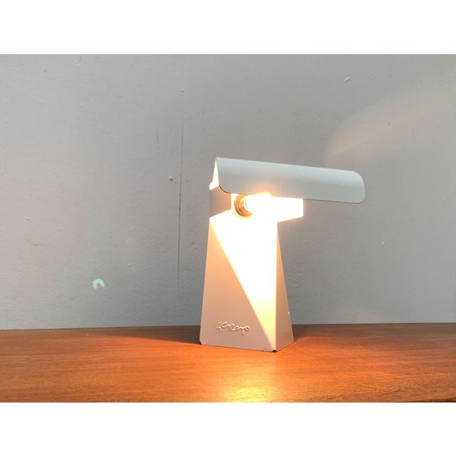 Mid-Century Space Age Italian Minimalist Tole Table Lamp by G. Grego, 1960s For Sale - Image 15 of 18