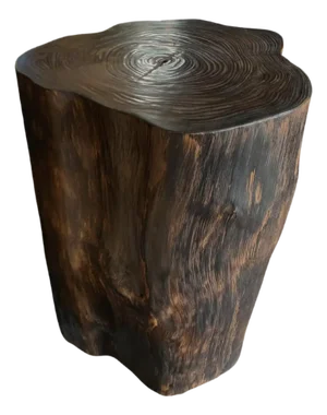 Tree Trunk Side Table Solid Teak Wood Natural Finish Modern Organic