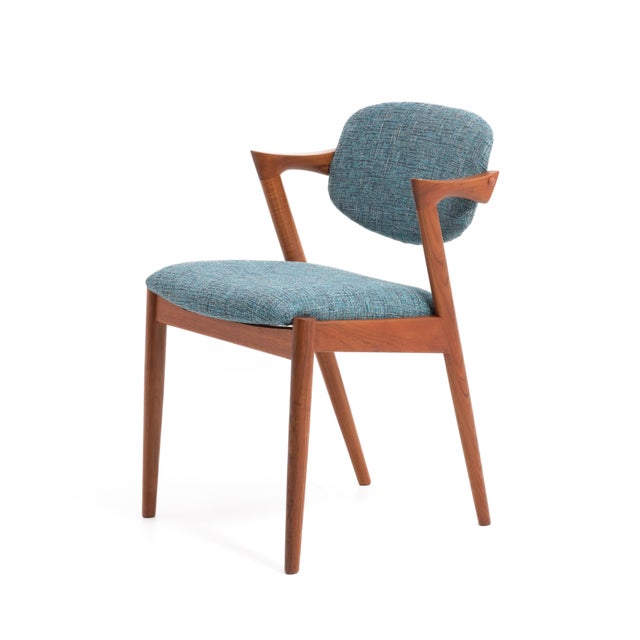 Kai Kristiansen Model 42 Dining Chairs Denmark 1960s Knoll Fabric a Set of 4 For Sale - Image 10 of 13