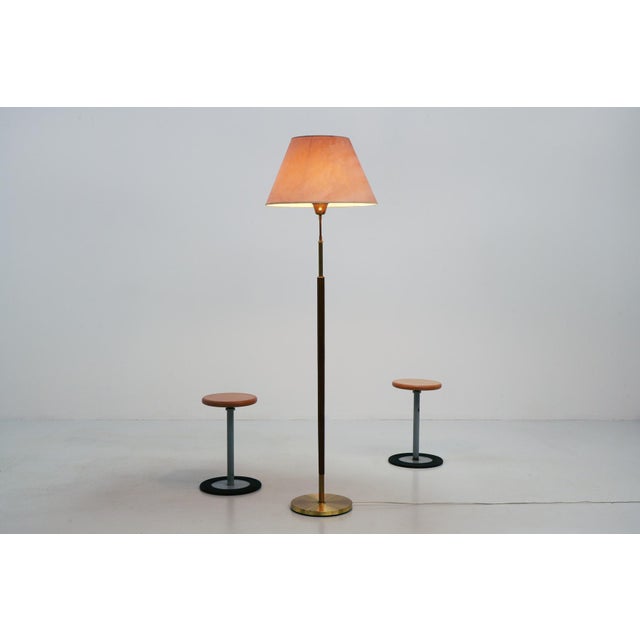 Swedish Floor Lamp in Brass and Wood from AB Armaturhantverk, 1950 For Sale - Image 9 of 11