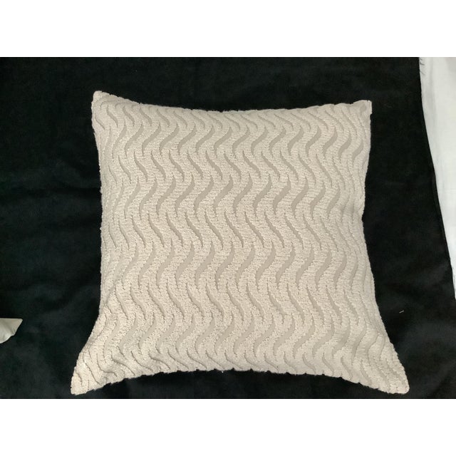 Contemporary Wave Pattern Boucle Decorative Pillow Euro Sham Cover For Sale - Image 3 of 6