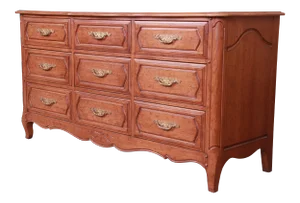 Davis Cabinet Company French Provincial Louis XV Triple Dresser or Credenza
