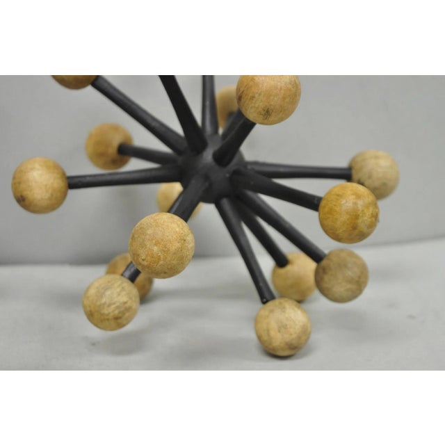 Contemporary Modern Wood & Metal "Jax" Abstract Table Decor - A Pair For Sale In Philadelphia - Image 6 of 11