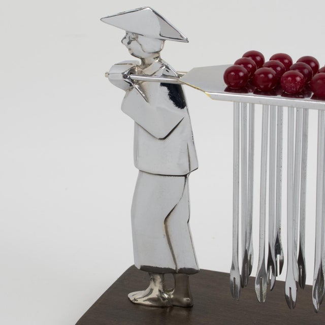 Art Deco Bakelite and Chrome Barware Cocktail Picks, Circa 1930 For Sale In Atlanta - Image 6 of 11