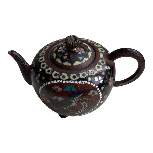 Antique Japanese Cloisonné Enamel Miniature Teapot For Sale