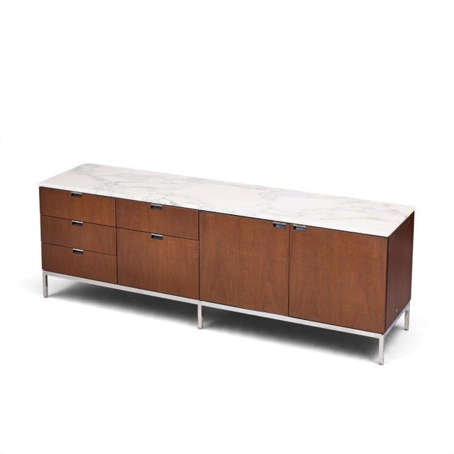 Florence Knoll Mid Century Marble and Chrome Executive Cabinet Credenza For Sale - Image 10 of 10